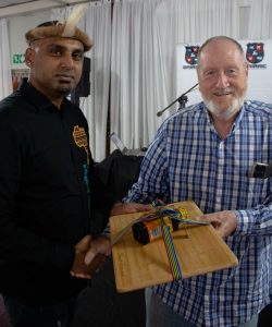 Kevin Moodley is honoring fellow David Edwards with a gift. Kevin Moodley is honoring fellow David Edwards with a gift.